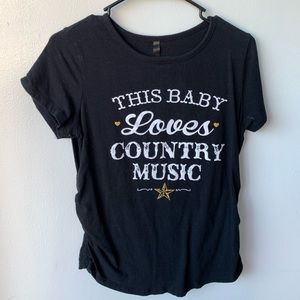 This baby loves country music maternity shirt